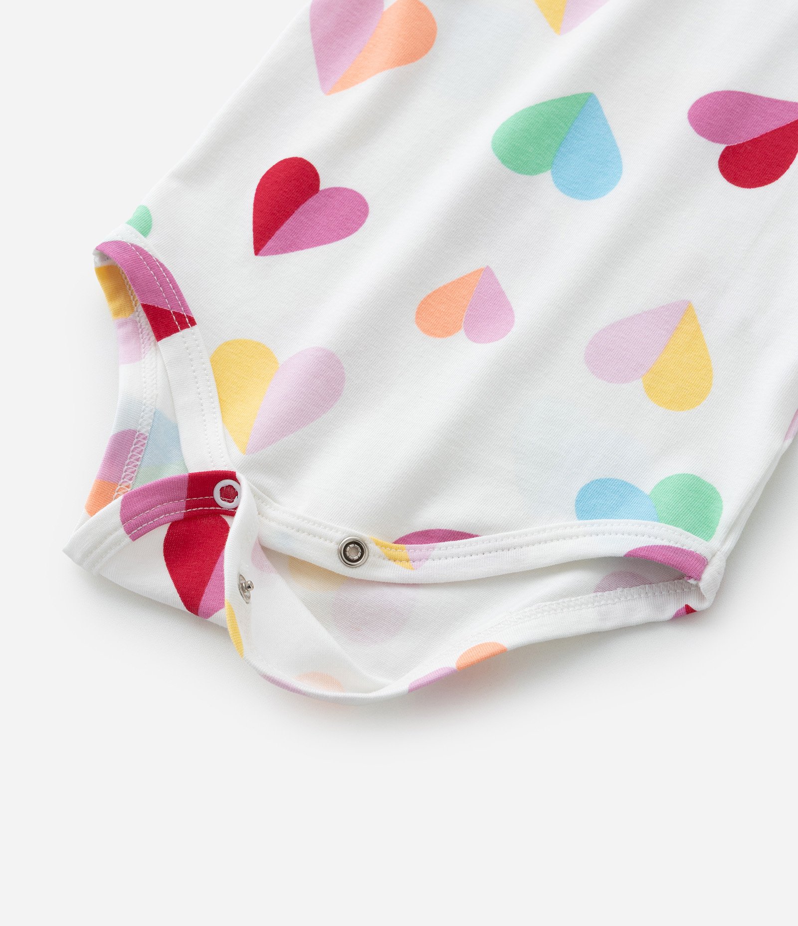 Body Infantil com Estampa Corações - Tam 0 a 24 meses Branco 4
