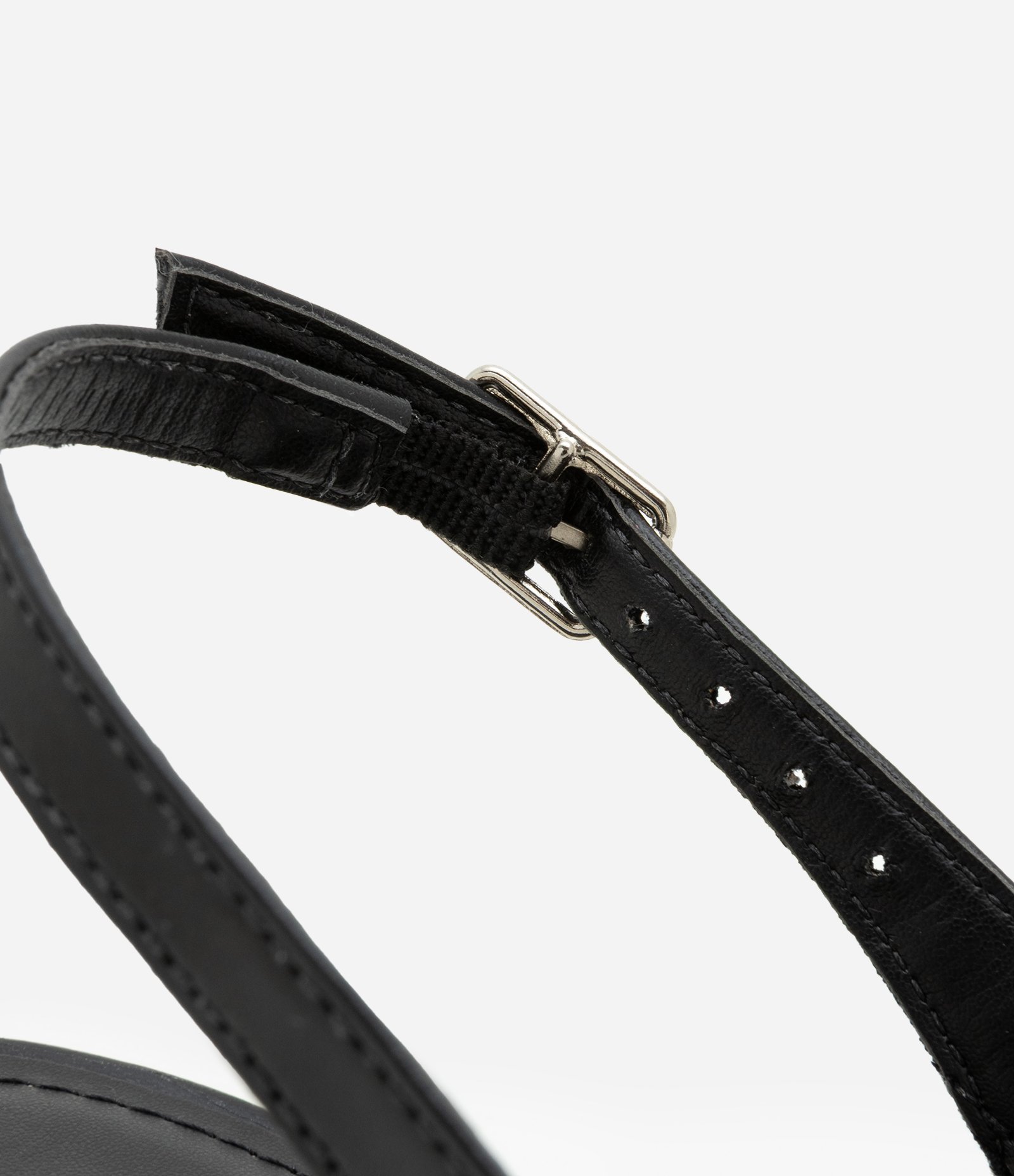 Sapato Boneca em PU com Tiras Duplas e Bico Quadrado Preto 4