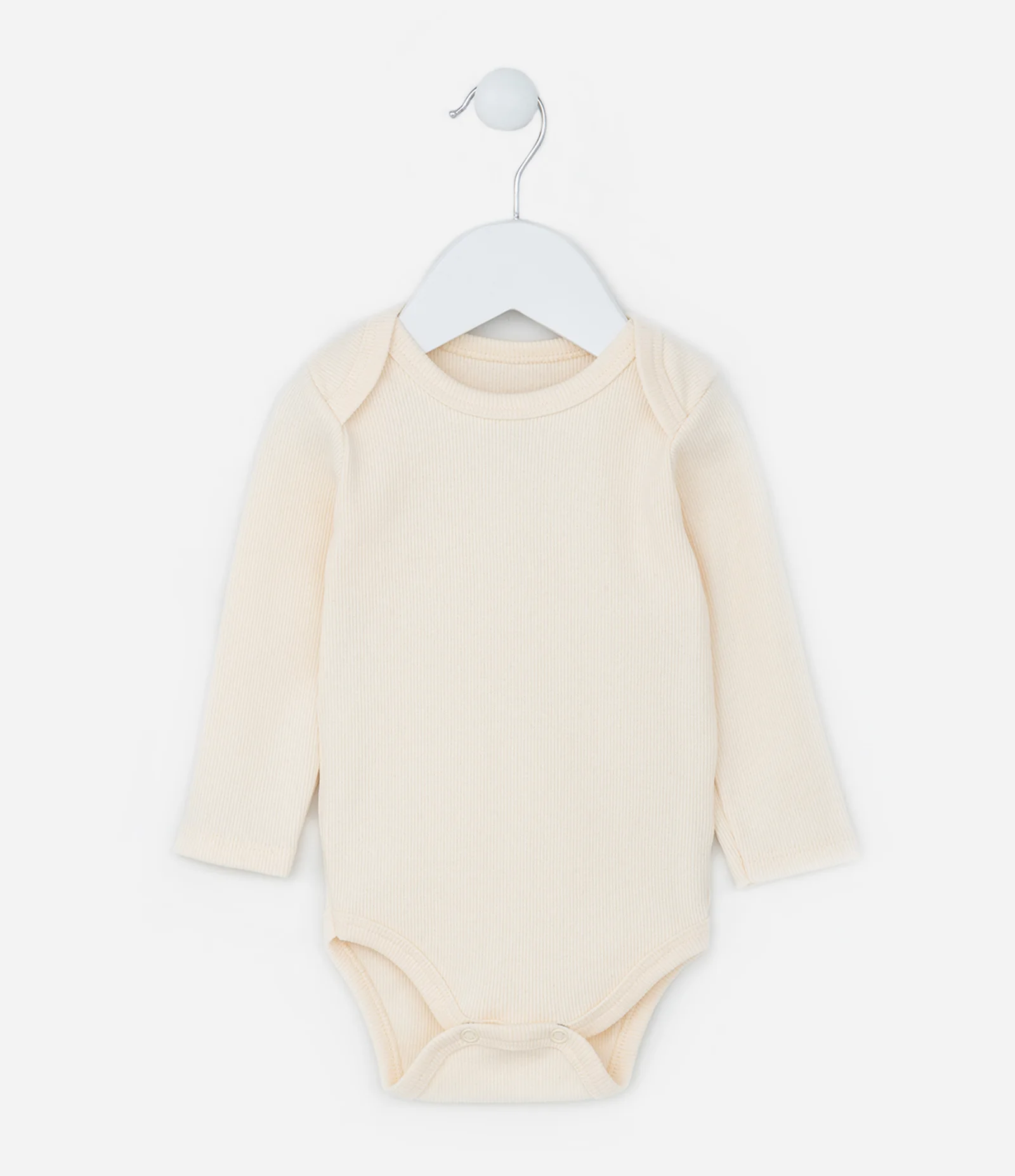 Body Infantil Básico com Textura Canelada - Tam RN a 18 meses Bege 1
