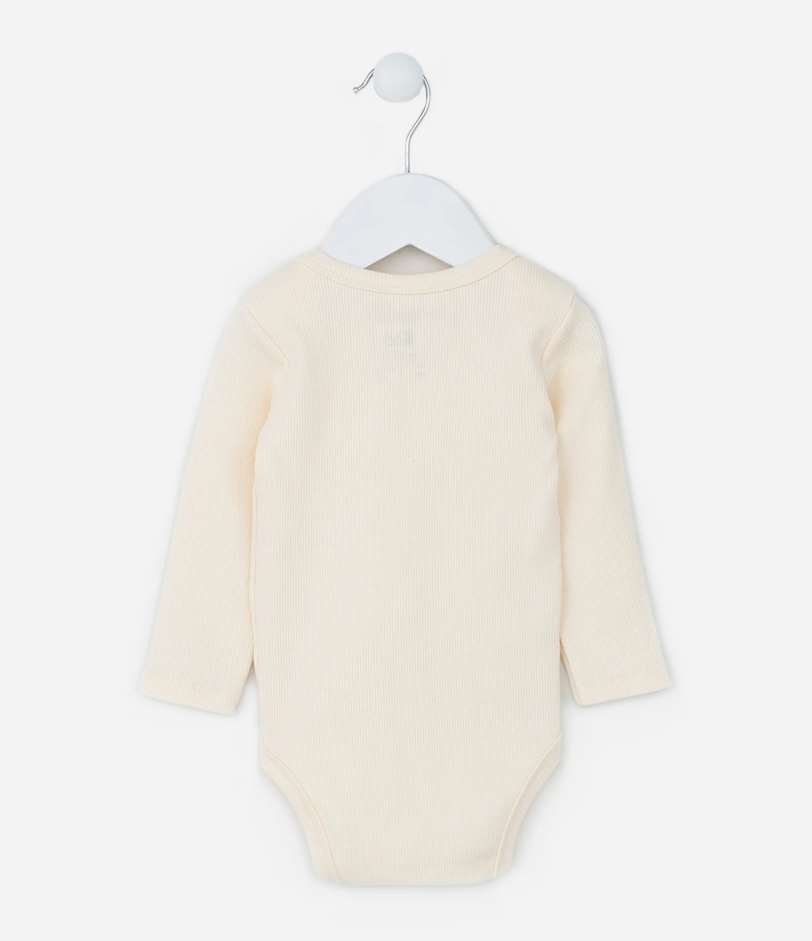 Body Infantil Básico com Textura Canelada - Tam RN a 18 meses Bege 2