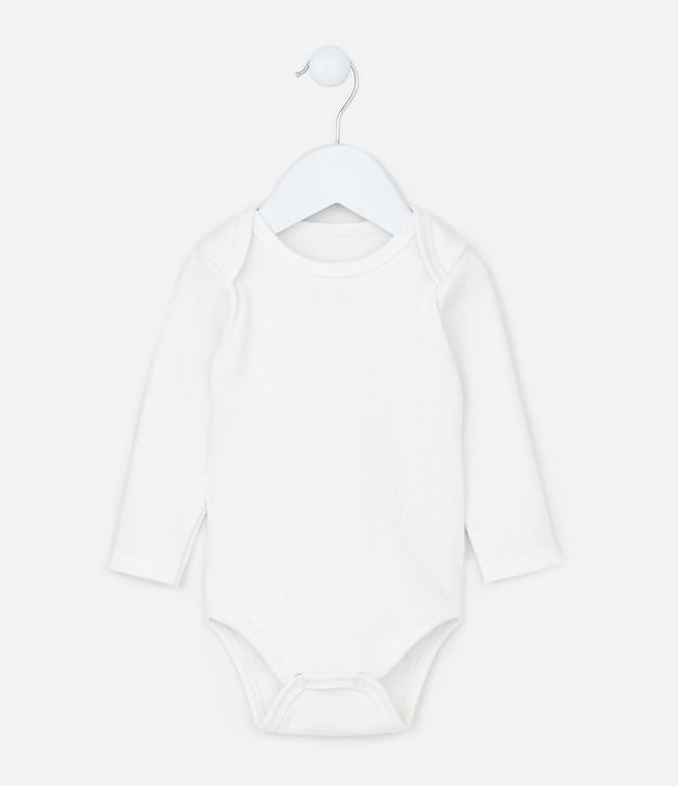 Body Infantil Básico com Textura Canelada - Tam RN a 18 meses