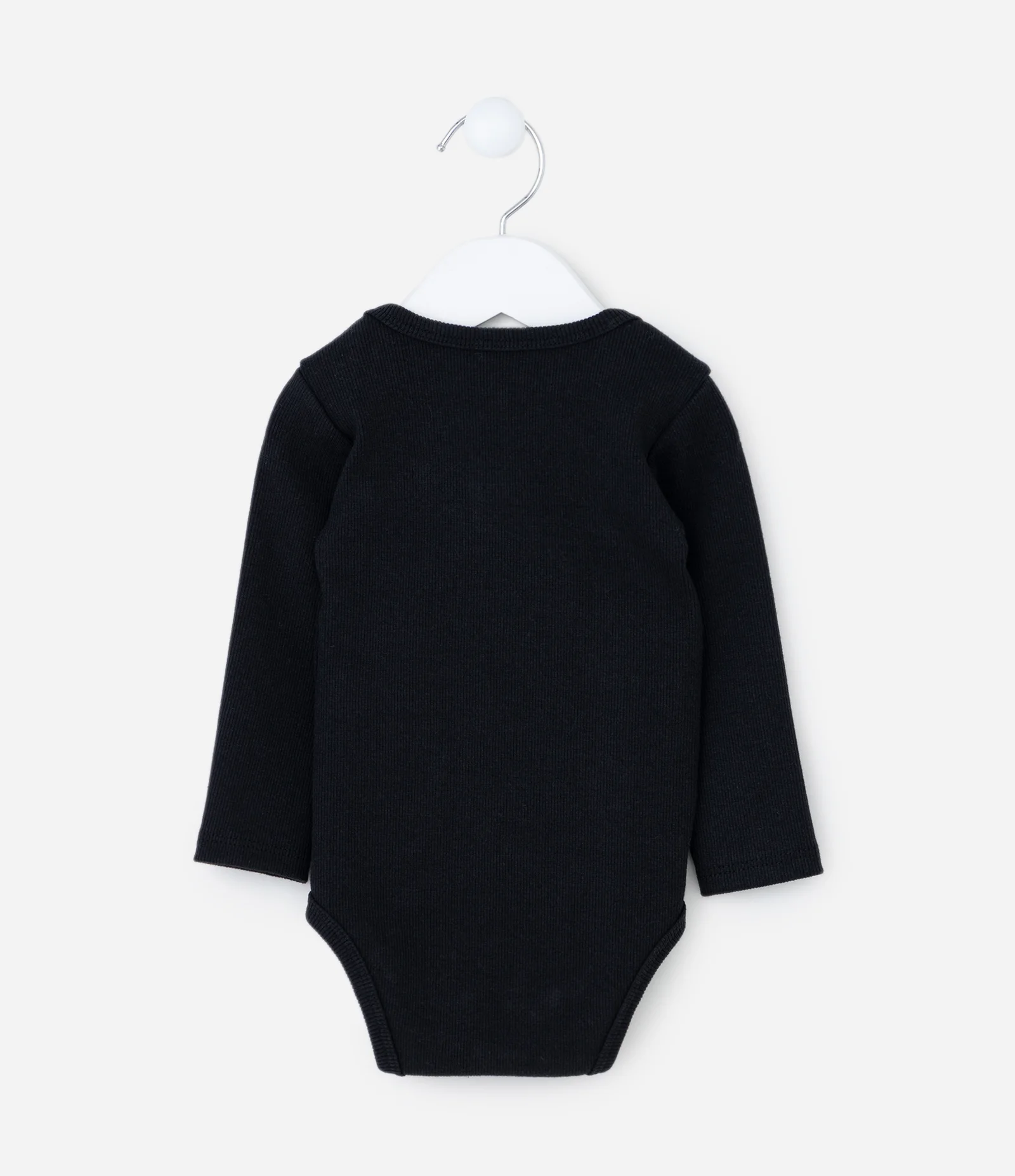Body Infantil Básico com Textura Canelada - Tam RN a 18 meses Preto 2