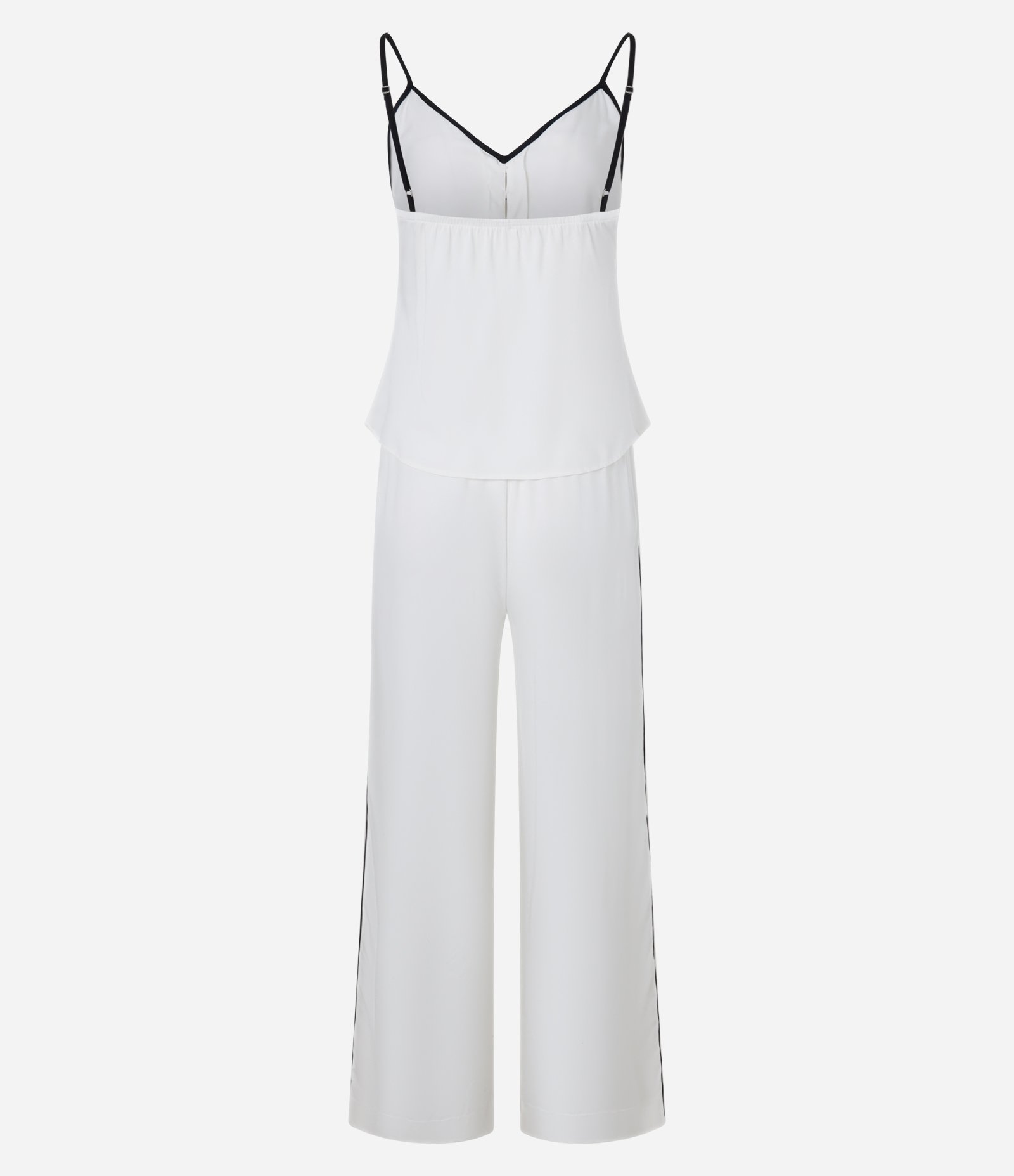 Pijama Longo em Chalis com Detalhes Contrastantes Branco 6