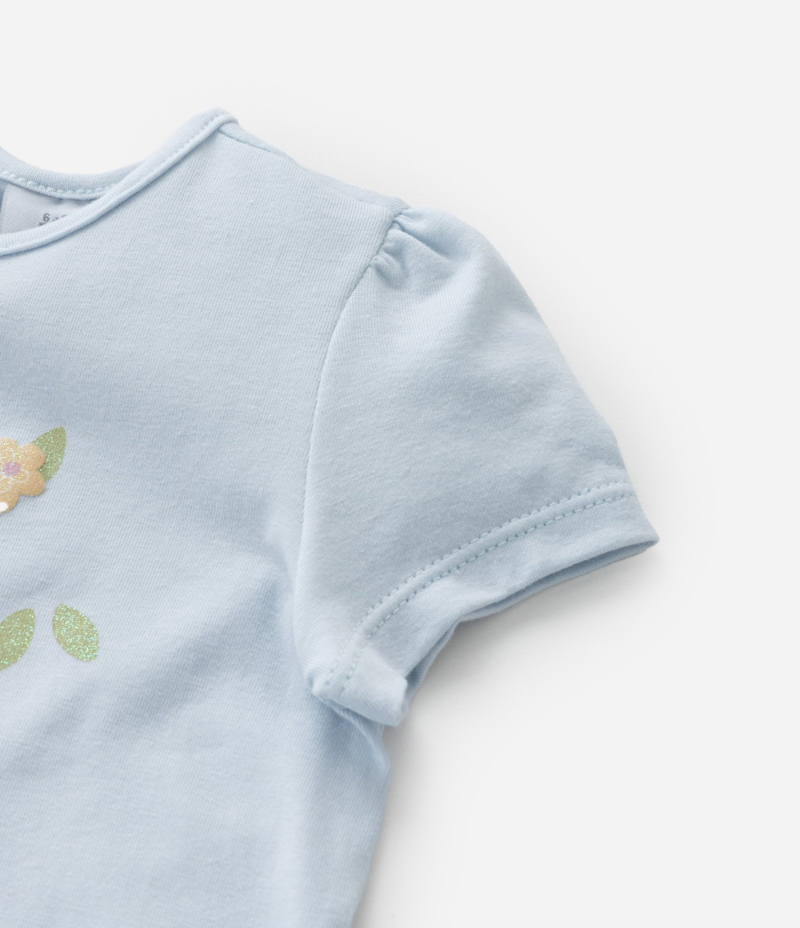 Conjunto Infantil com Estampa de Abelhinhas - Tam 0 a 18 meses Azul/Bege 4
