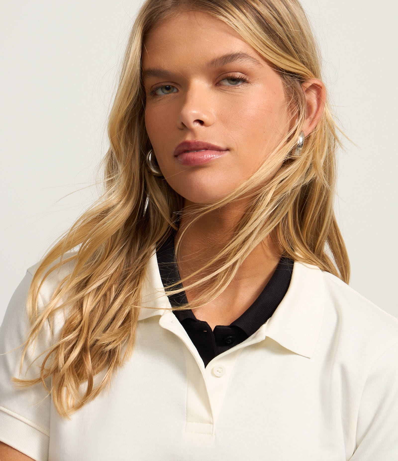 Blusa com Gola Polo em Algodão Peruano Branco 2