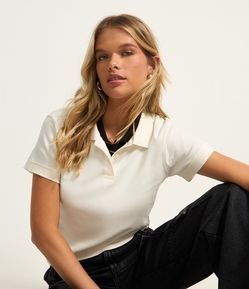 Blusa com Gola Polo em Algodão Peruano