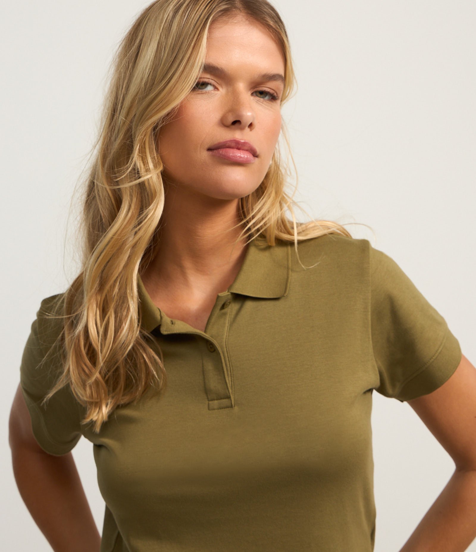 Blusa com Gola Polo em Algodão Peruano Verde 3