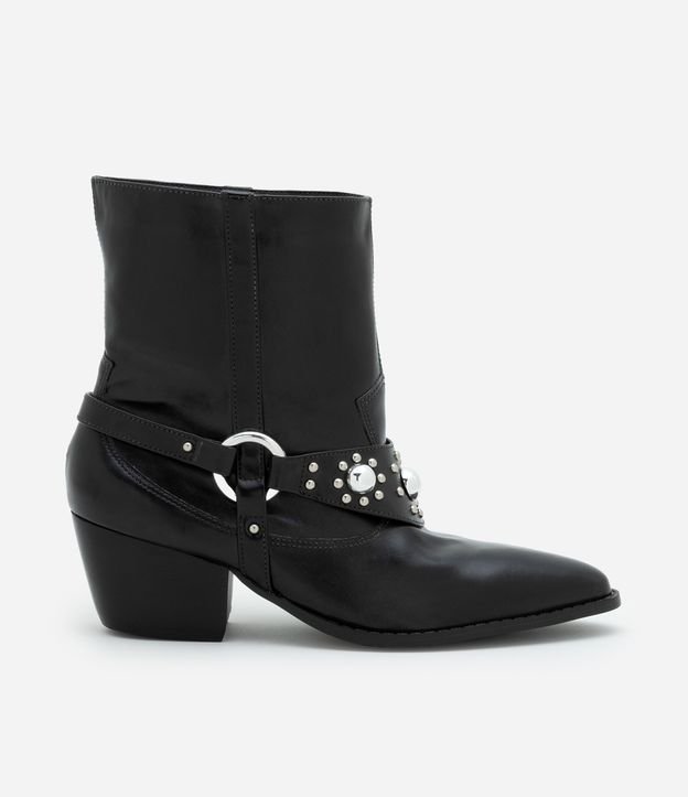 Bota Western em PU com Detalhes de Tachinhas