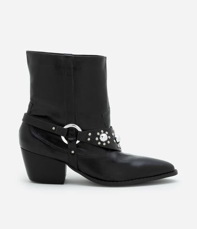 Bota Western em PU com Detalhes de Tachinhas