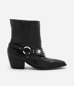 Bota Western em PU com Detalhes de Tachinhas