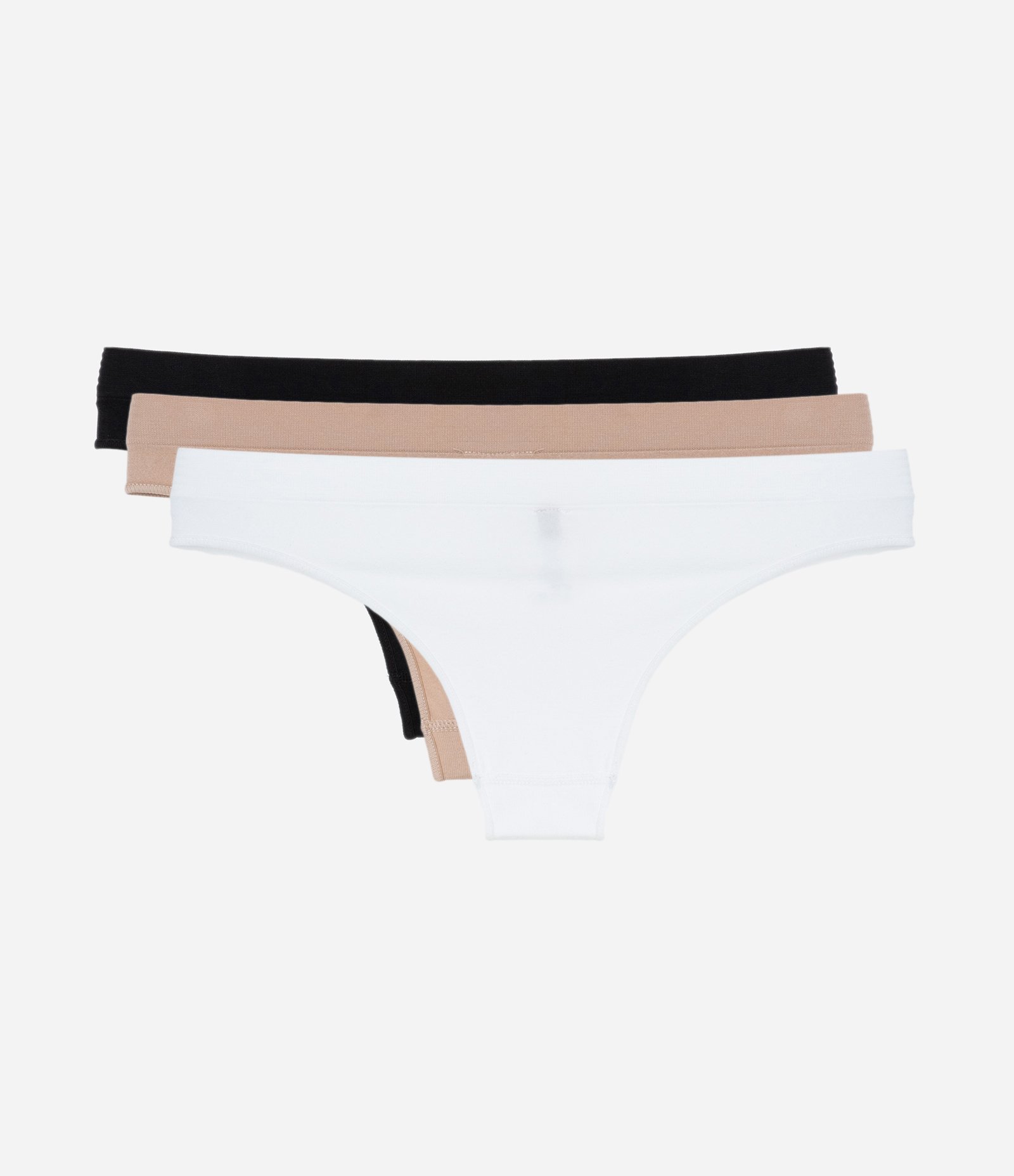 Kit 3x1 Calcinha Biquíni com Textura Preto/Marrom/Branco 2