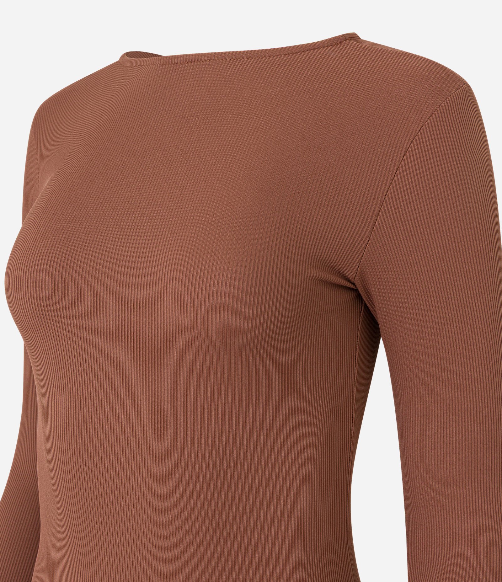 Body Texturizado em Microfibra com Tiras Torcidas nas Costas Marrom 9