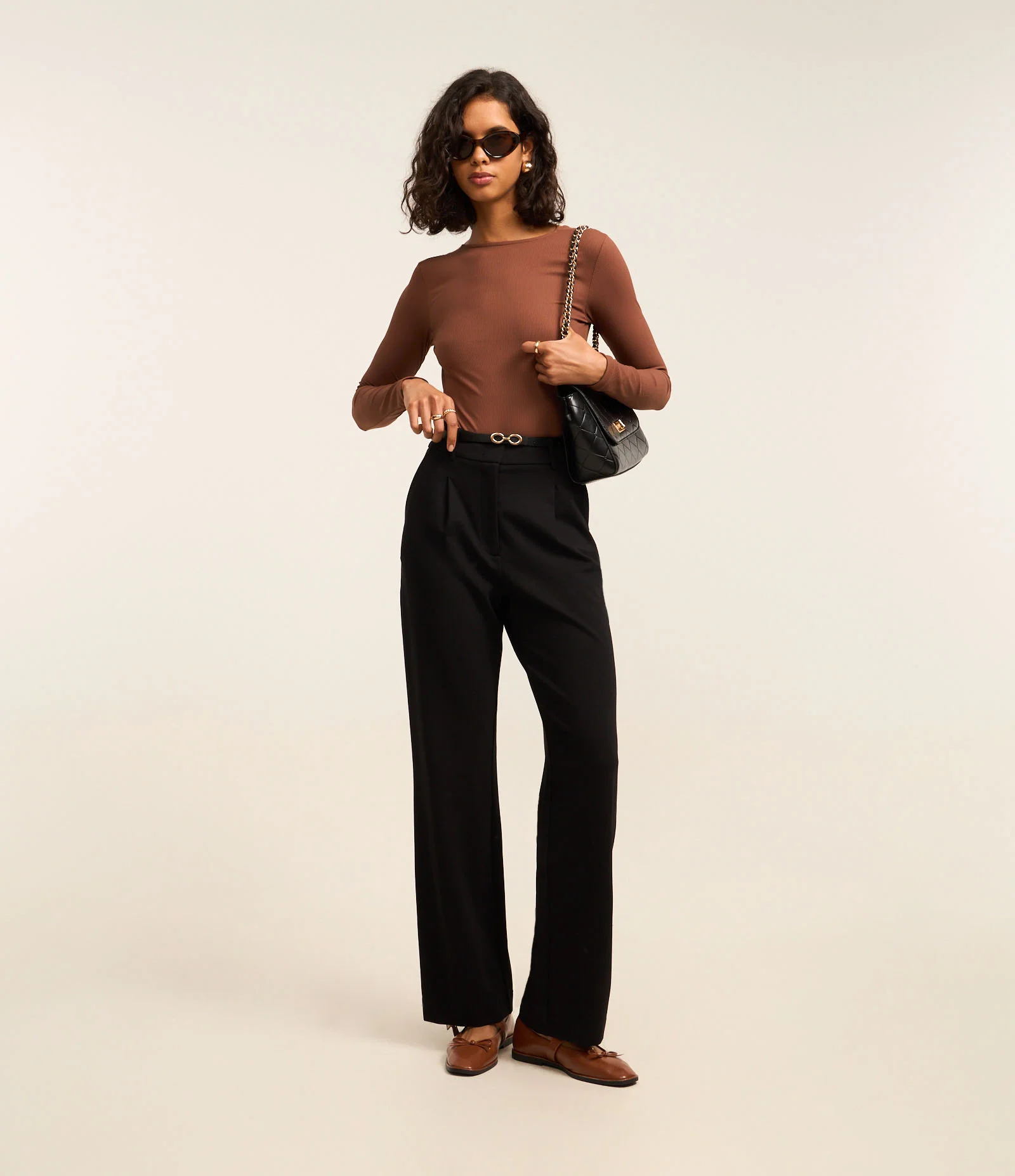 Body Texturizado em Microfibra com Tiras Torcidas nas Costas Marrom 2