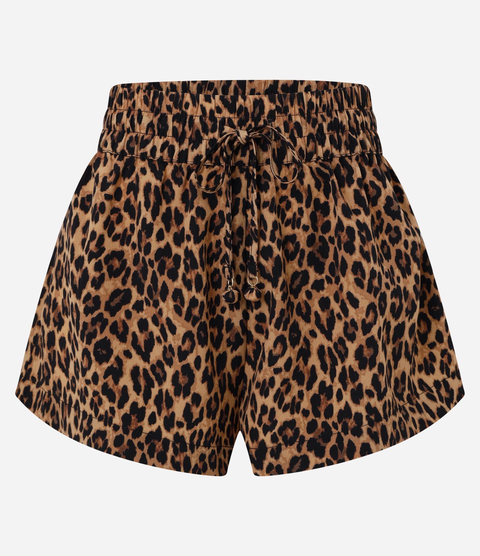 Saída de Praia Short em Chiffon Estampado Animal Print Onça Marrom 5