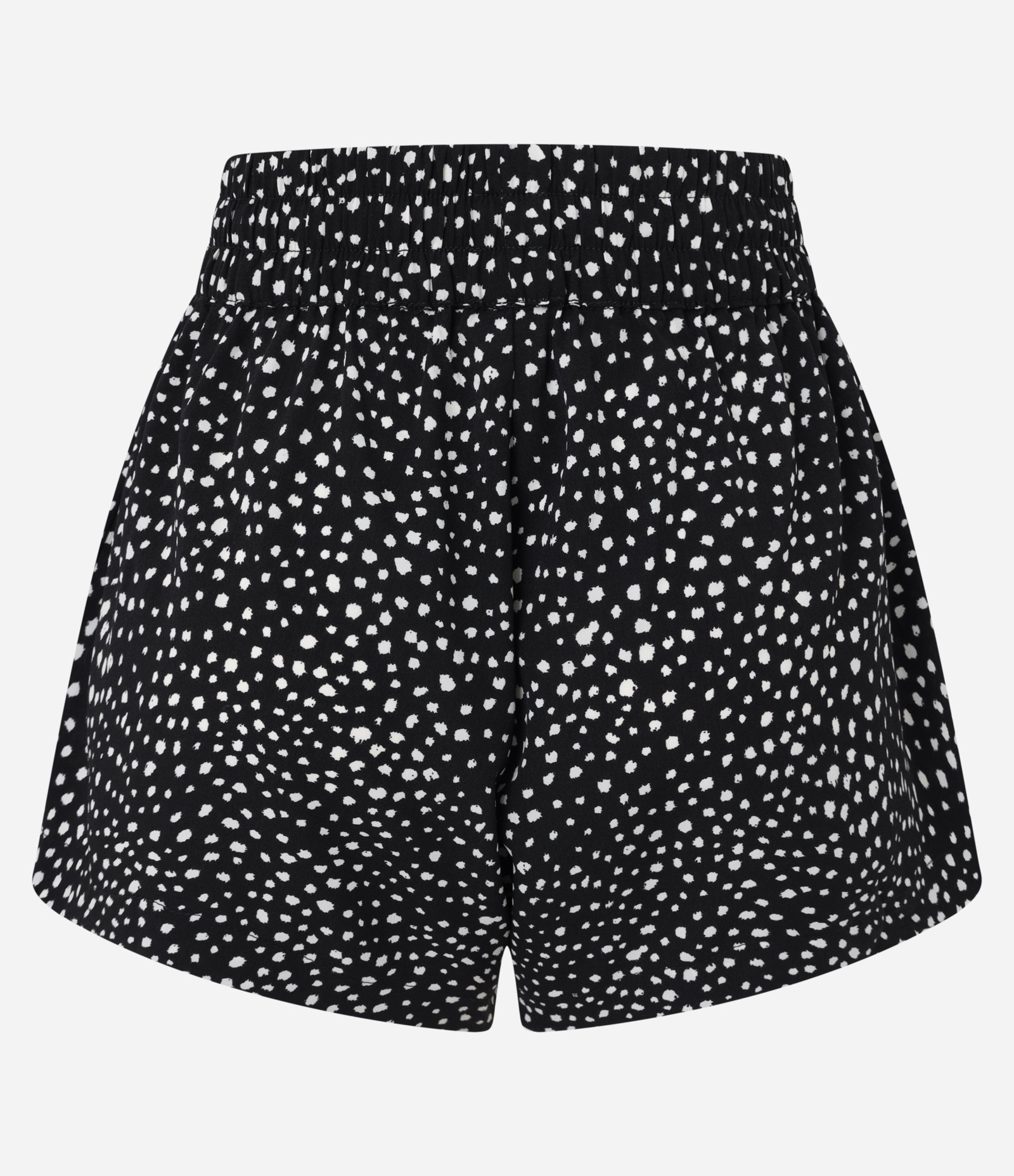 Saída de Praia Short em Chiffon Estampado Poá com Tassel Preto 6