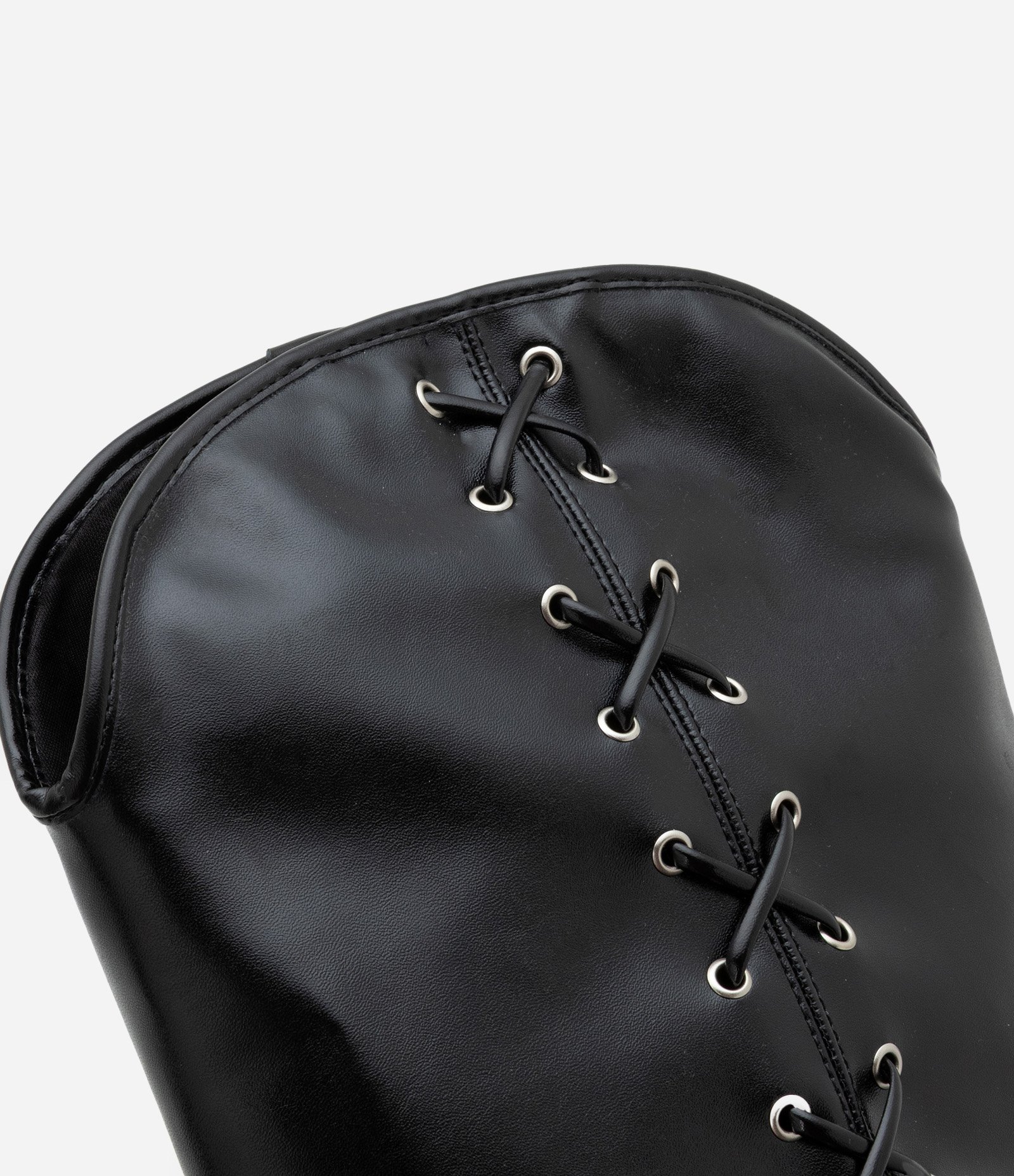 Bota Cano Alto com Lace Up na Lateral Preto 5