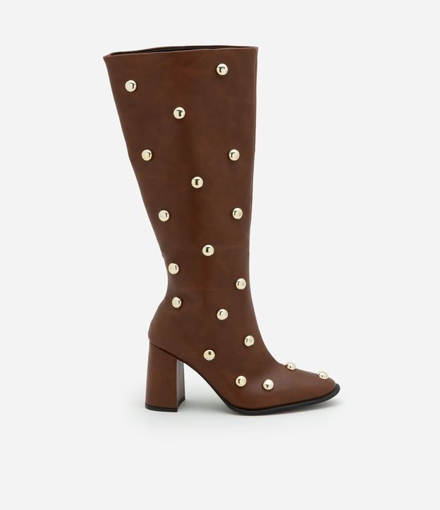 Bota Cano Alto com Tachas Aplicadas