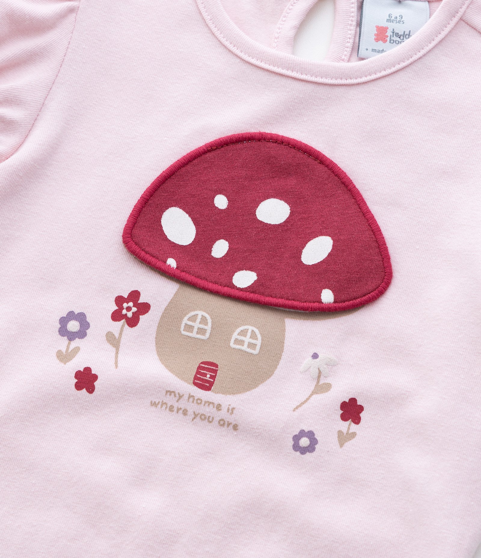 Body Infantil com Estampa Interativa Cogumelo - Tam  0 a 18 meses Rosa 5
