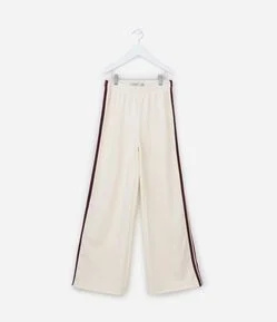 Calça Infantil em Moletom com Listras Laterais - Tam 5 a 14 Anos