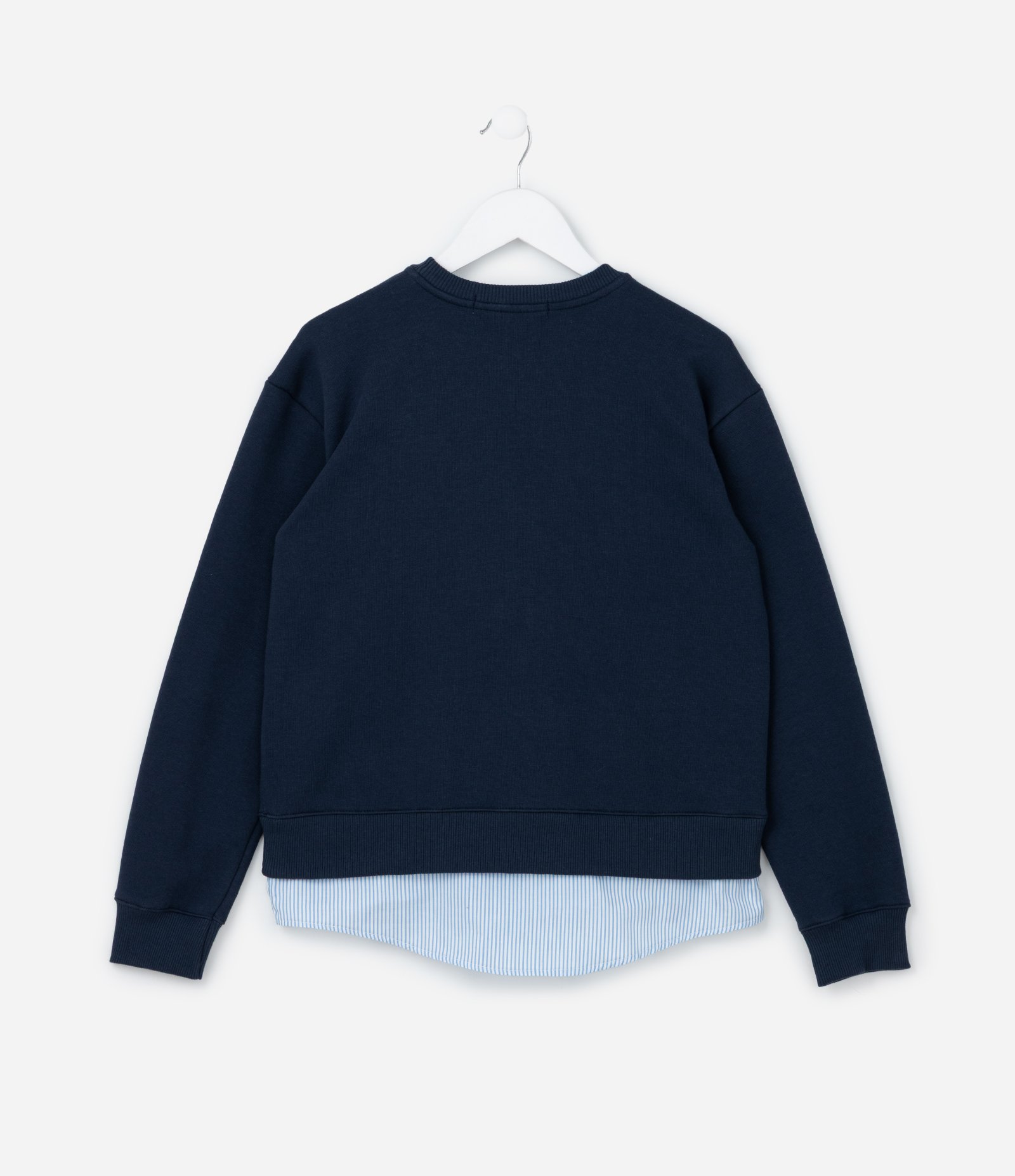 Casaco Infantil com Barra Diferenciada e Lettering Nova York - Tam 5 a 14 Anos Azul 2