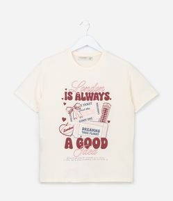 Camiseta Oversized Infantil com Lettering London - Tam 5 a 14 Anos