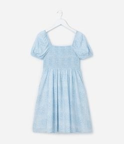 Vestido Infantil Texturizado com Laço nas Costas - Tam 5 a 14 Anos