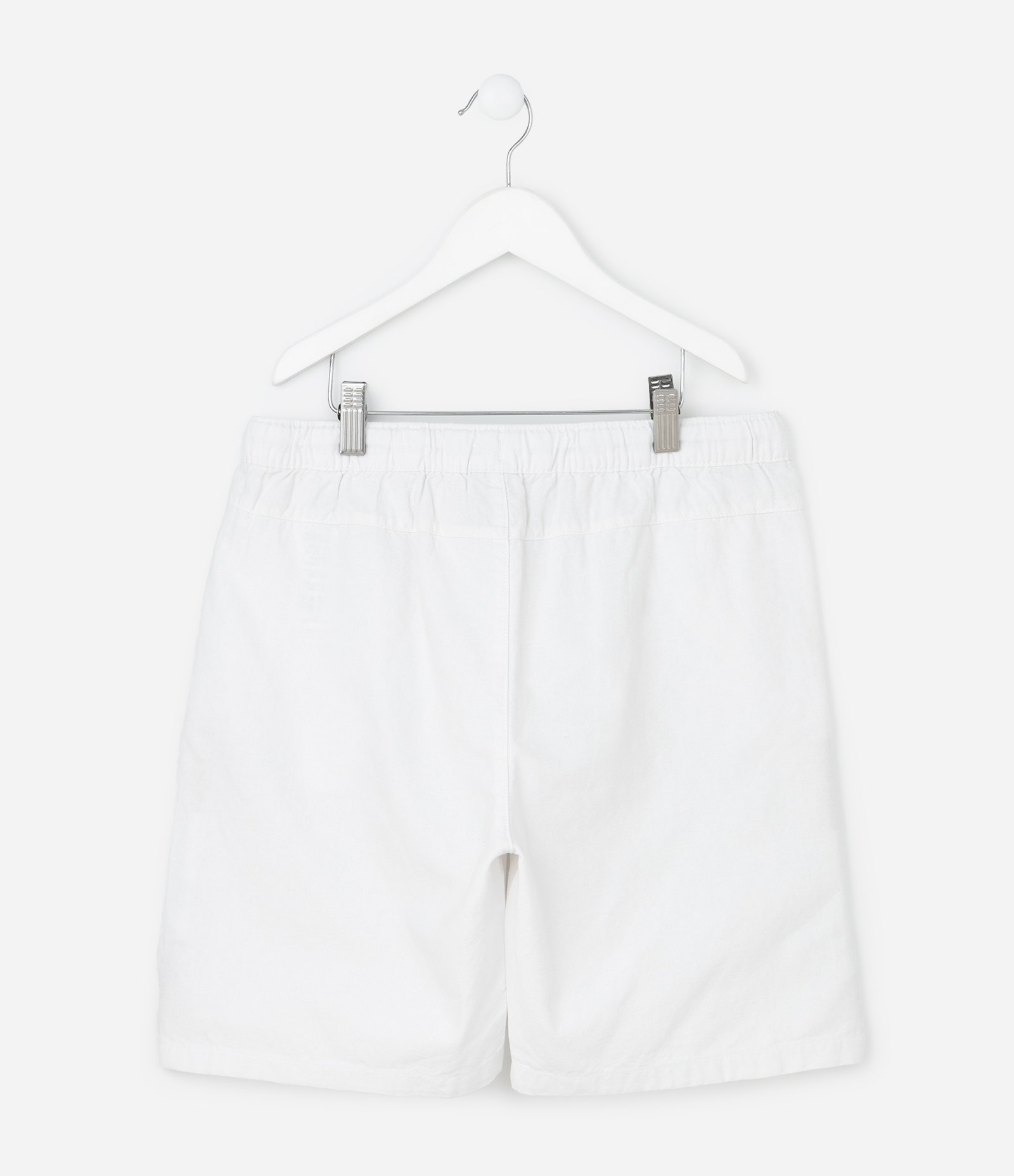 Bermuda Infantil em Algodão e Linho com Cós Elástico - Tam 5 a 14 anos Branco 2