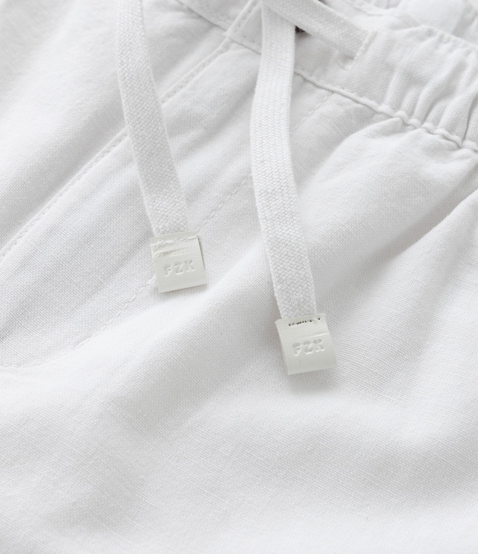 Bermuda Infantil em Algodão e Linho com Cós Elástico - Tam 5 a 14 anos Branco 5