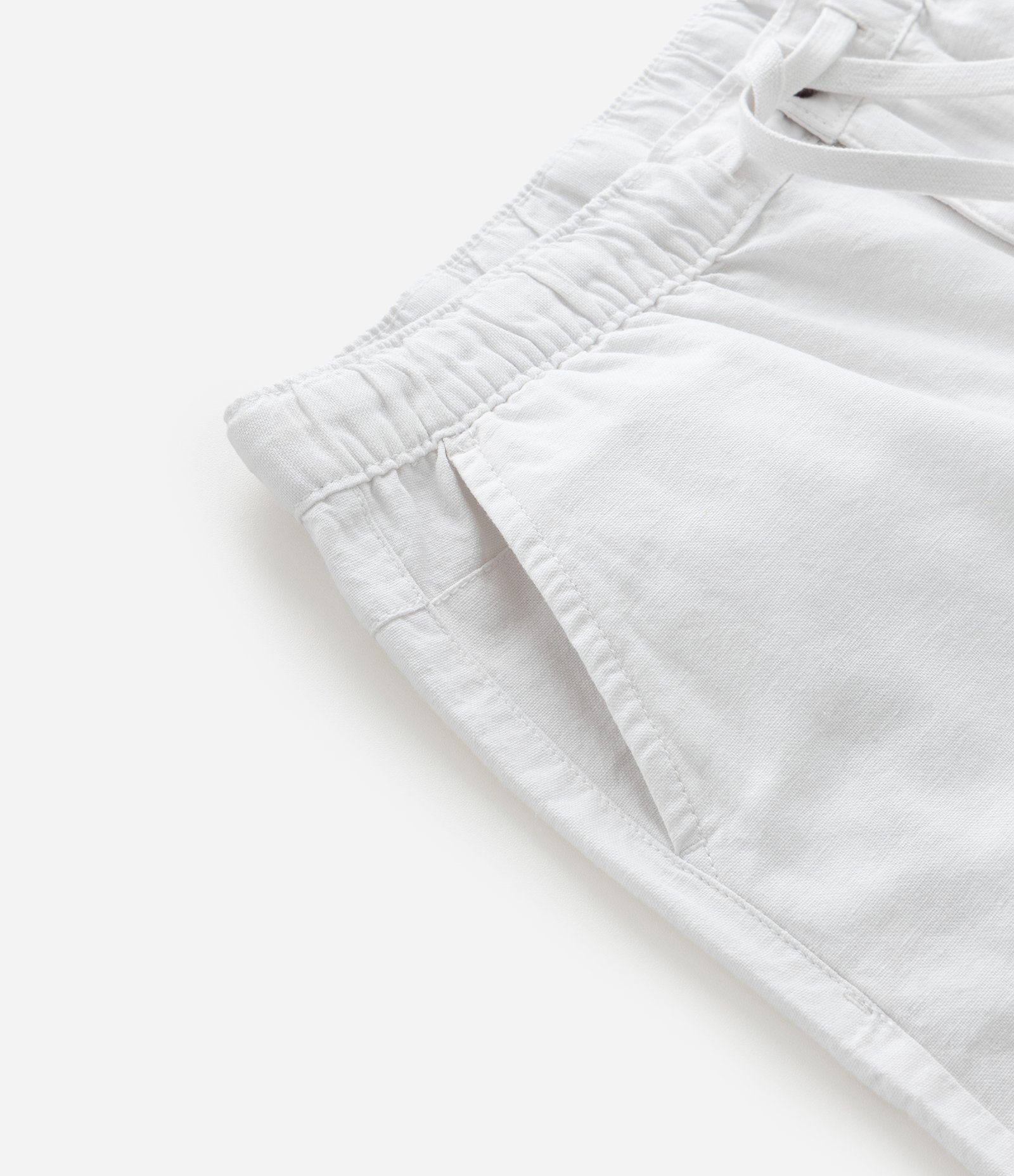 Bermuda Infantil em Algodão e Linho com Cós Elástico - Tam 5 a 14 anos Branco 6