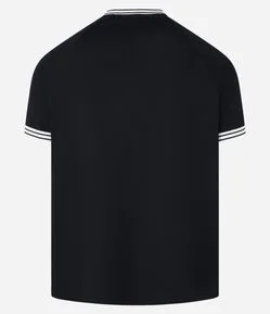 Camiseta Esportiva Regular em Ribana com Estampa Localizada e Tecnologia Dry