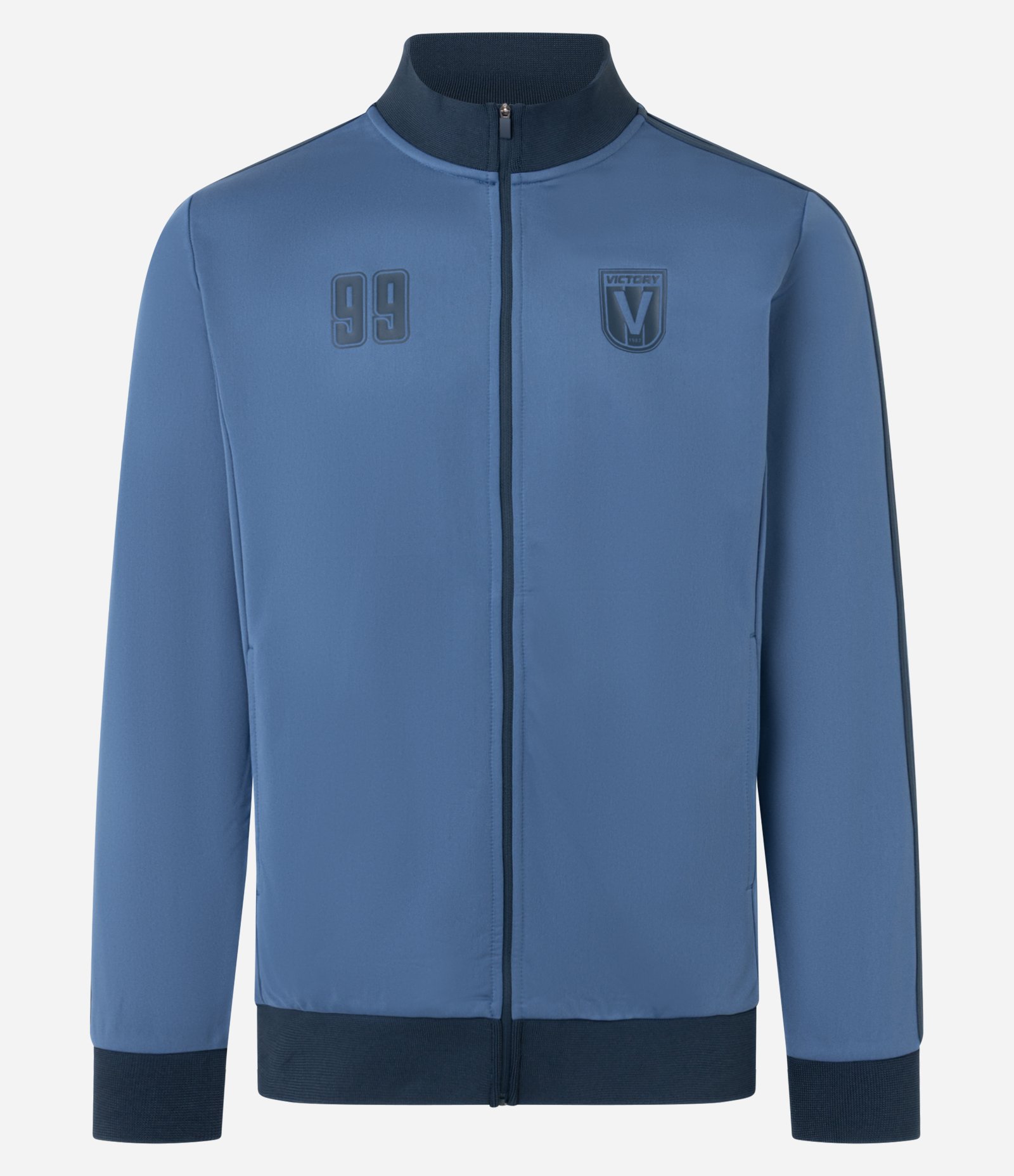 Casaco Esportivo em Helanca com Estampa Lettering e Fechamento Frontal Azul 5