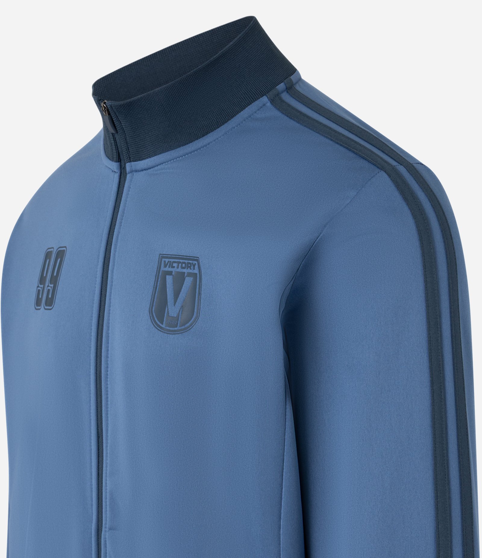 Casaco Esportivo em Helanca com Estampa Lettering e Fechamento Frontal Azul 6