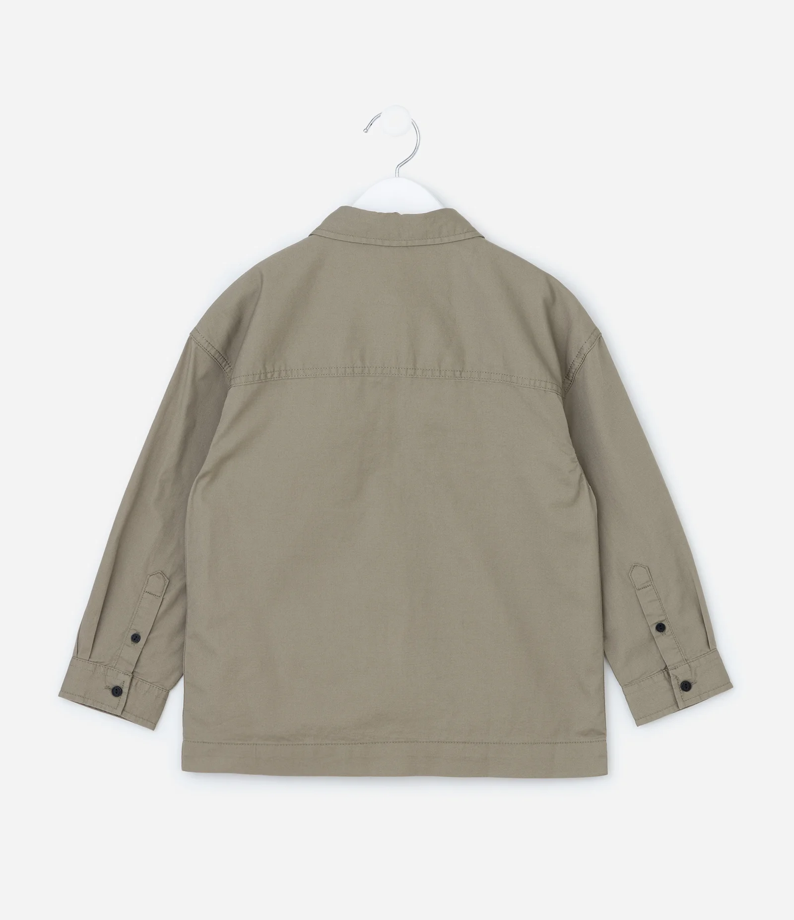 Camisa Infantil em Sarja com Bolsinhos - Tam 5 a 14 Anos Verde 2