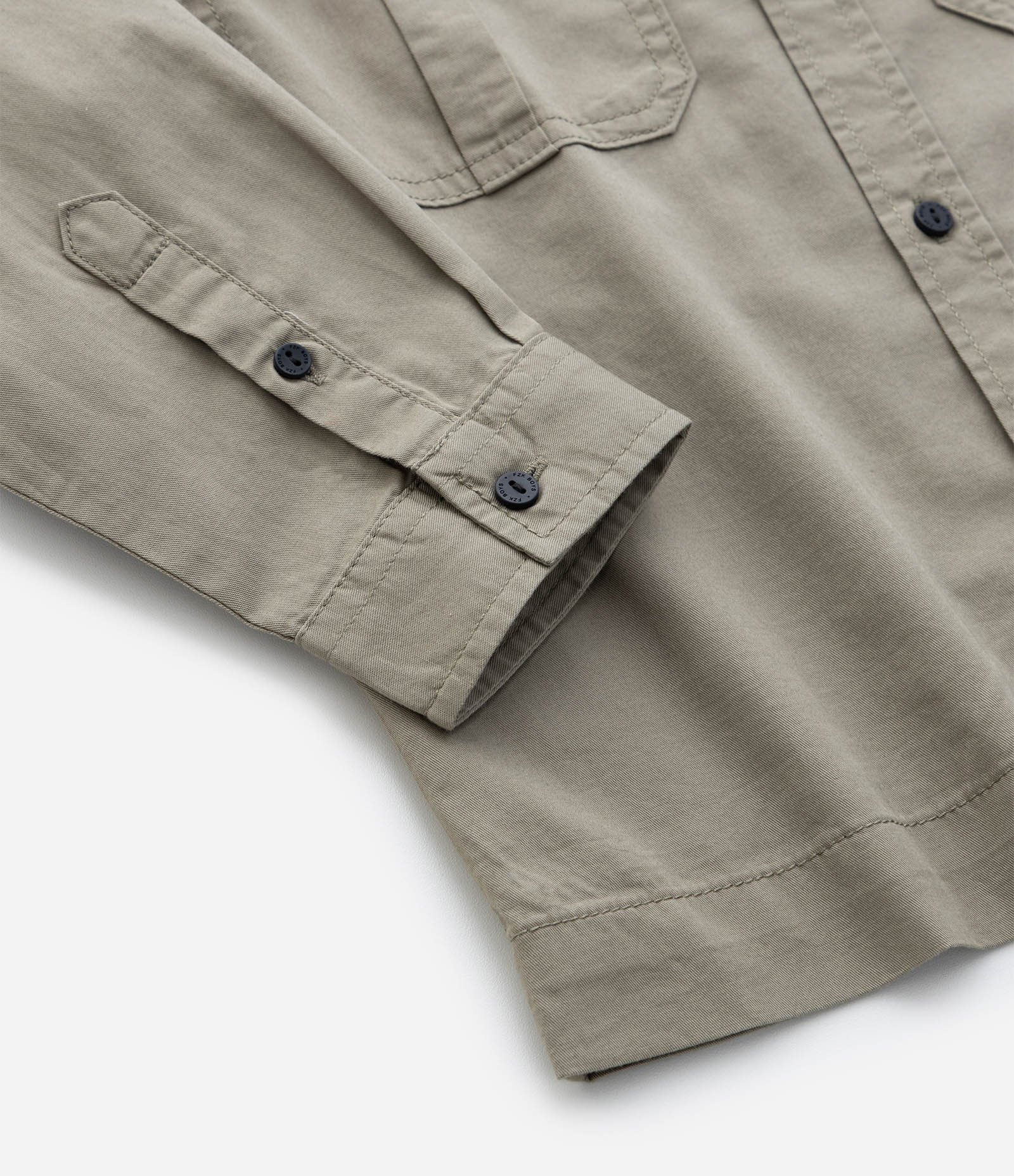 Camisa Infantil em Sarja com Bolsinhos - Tam 5 a 14 Anos Verde 4