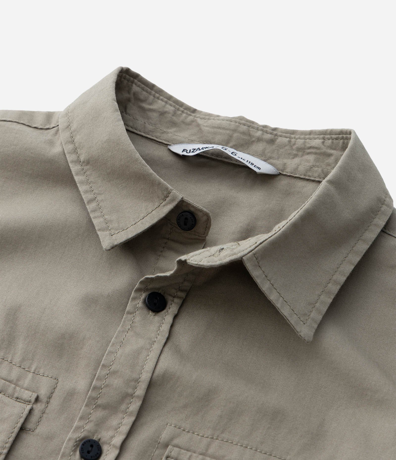 Camisa Infantil em Sarja com Bolsinhos - Tam 5 a 14 Anos Verde 5