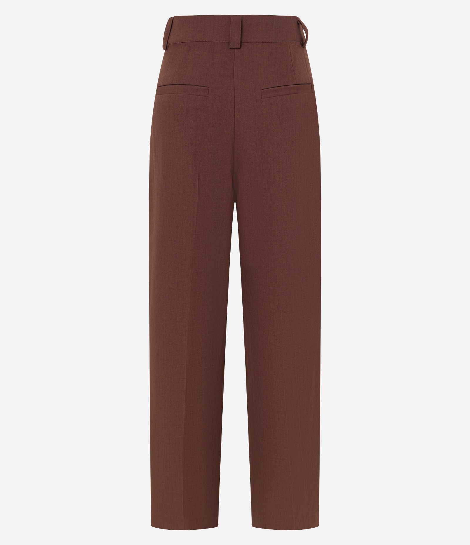 Calça Reta Alfaiatada Cintura Alta com Botões de Brasão Marrom 6