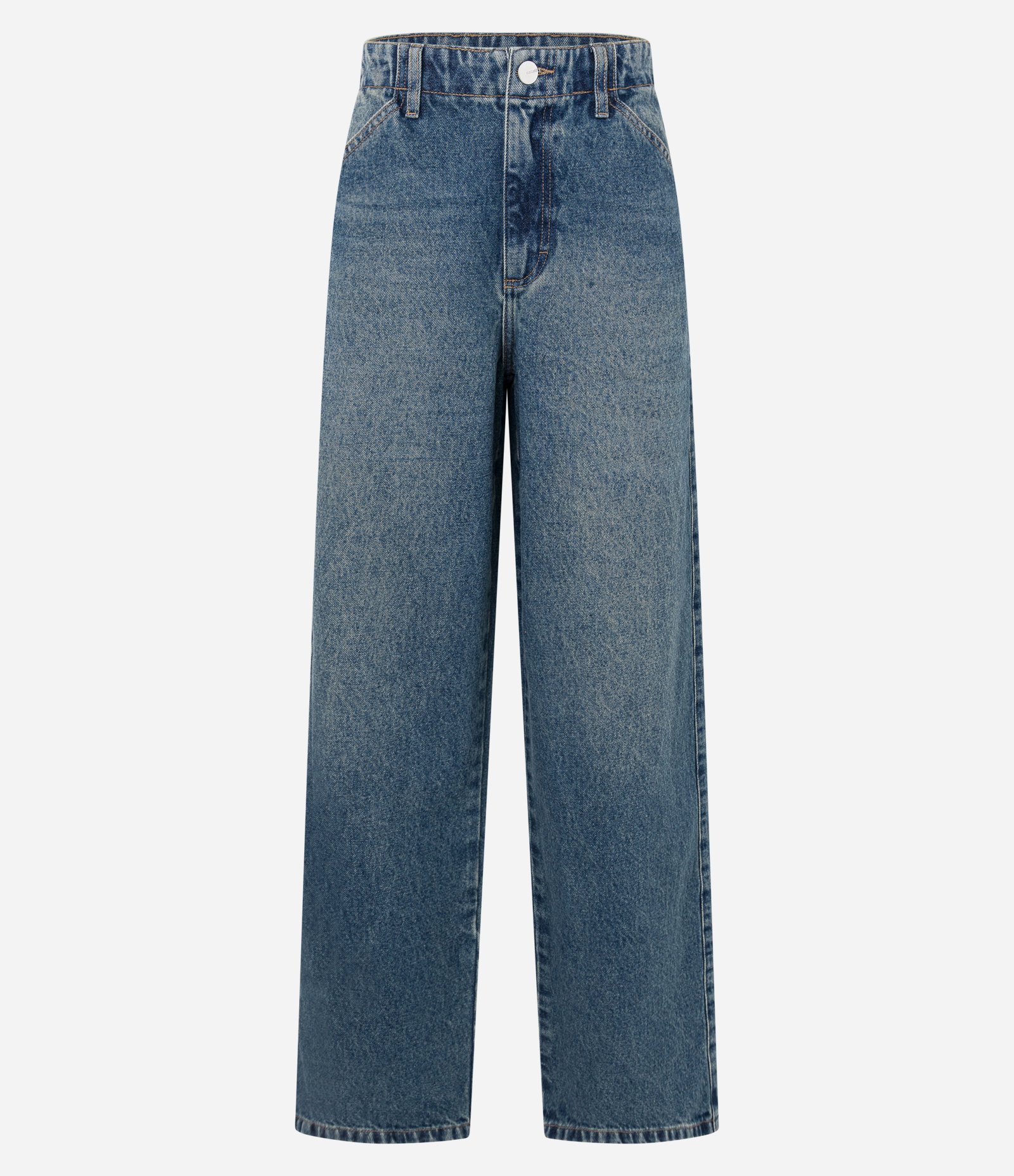 Calça Baggy em Jeans Dirty com Bolso Faca Azul