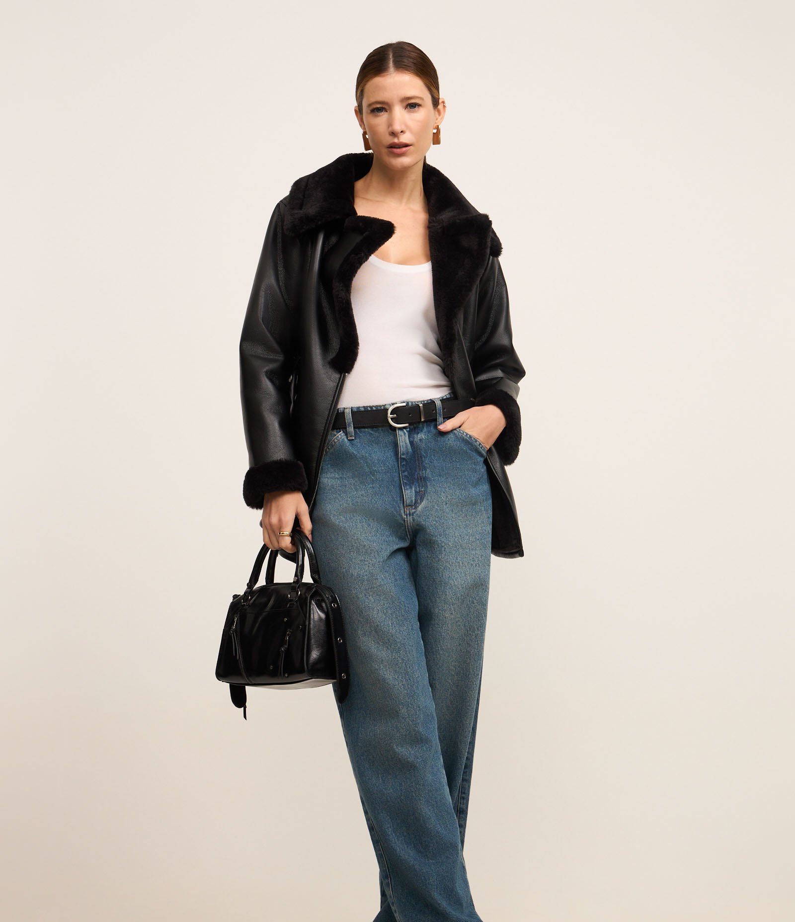 Calça Baggy em Jeans Dirty com Bolso Faca Azul 3