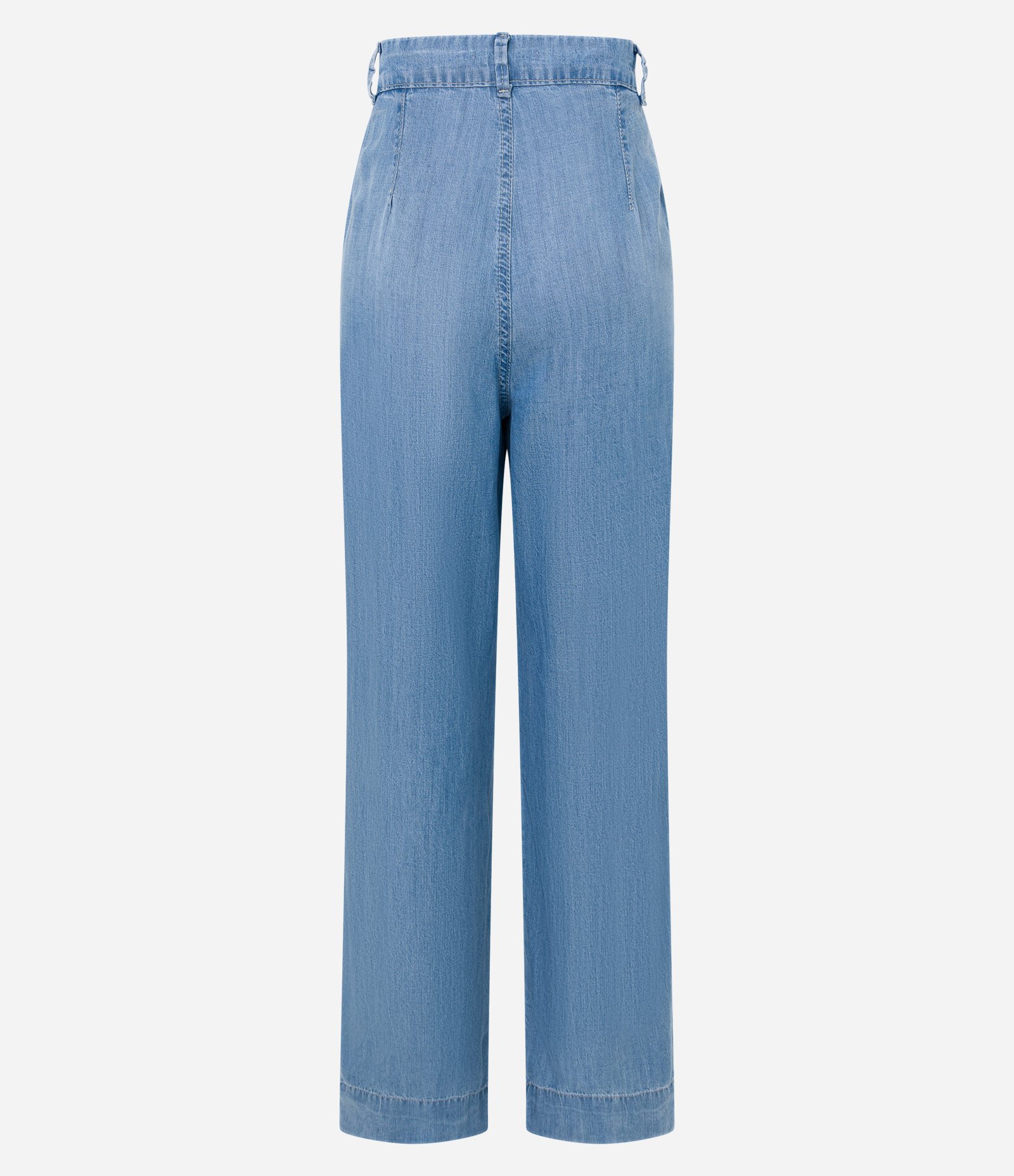 Calça Pantalona em Jeans com Pregas Azul 6