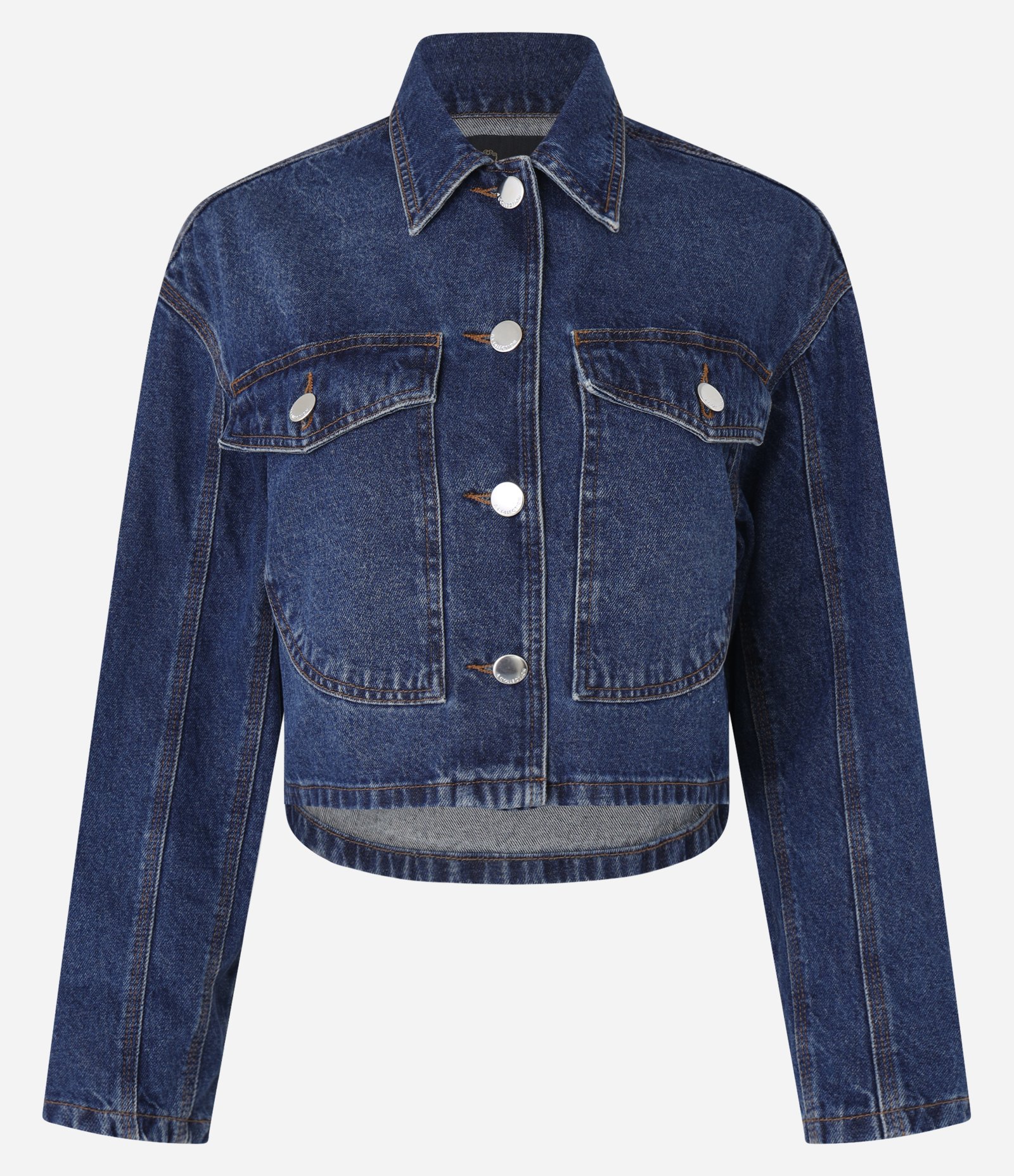 Jaqueta Jeans com Abotoamento e Bolso Western Azul 6