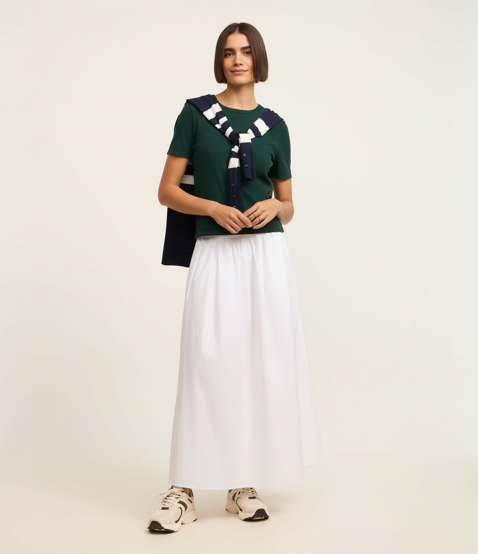 Blusa Básica em Ribana com Corte Ajustado Verde 4