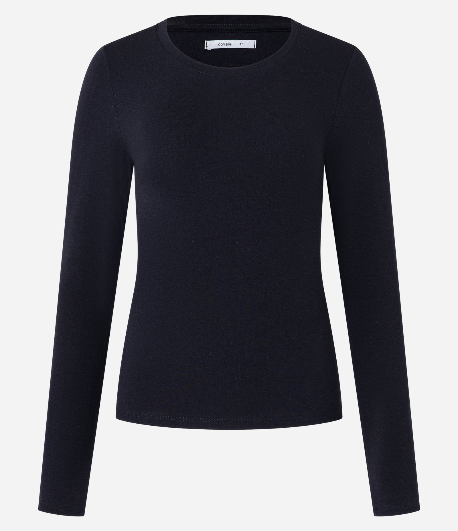 Blusa em Algodão com Gola Redonda Preto 5