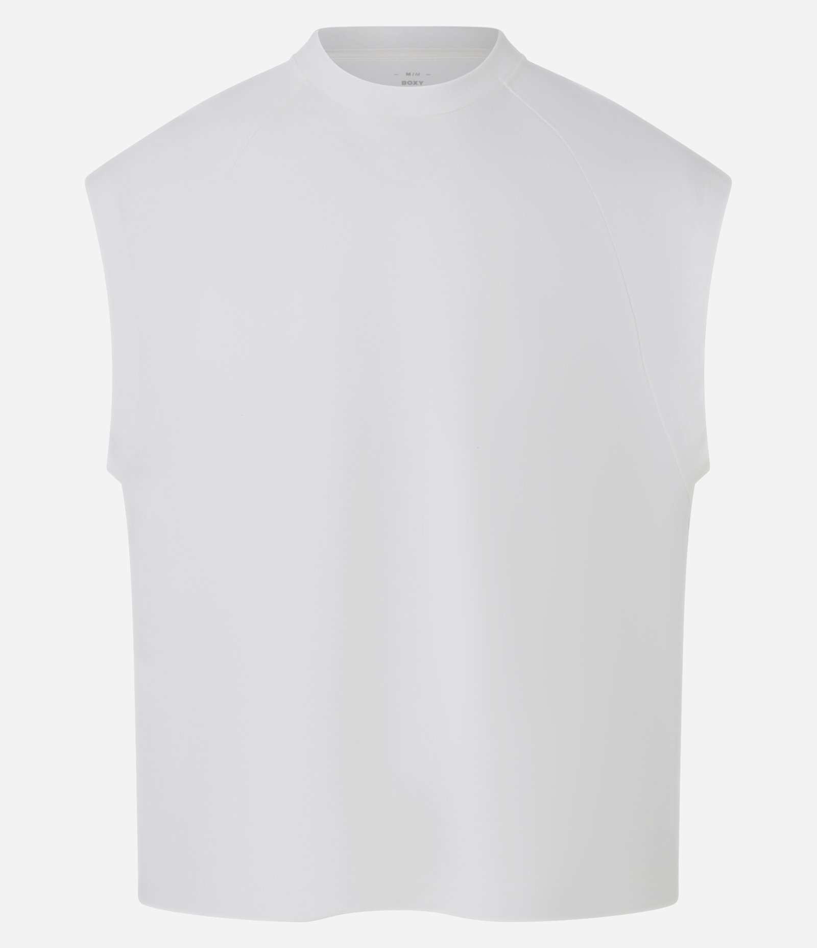 Regata Boxy em Malhão com Gola Raglan Branco 4