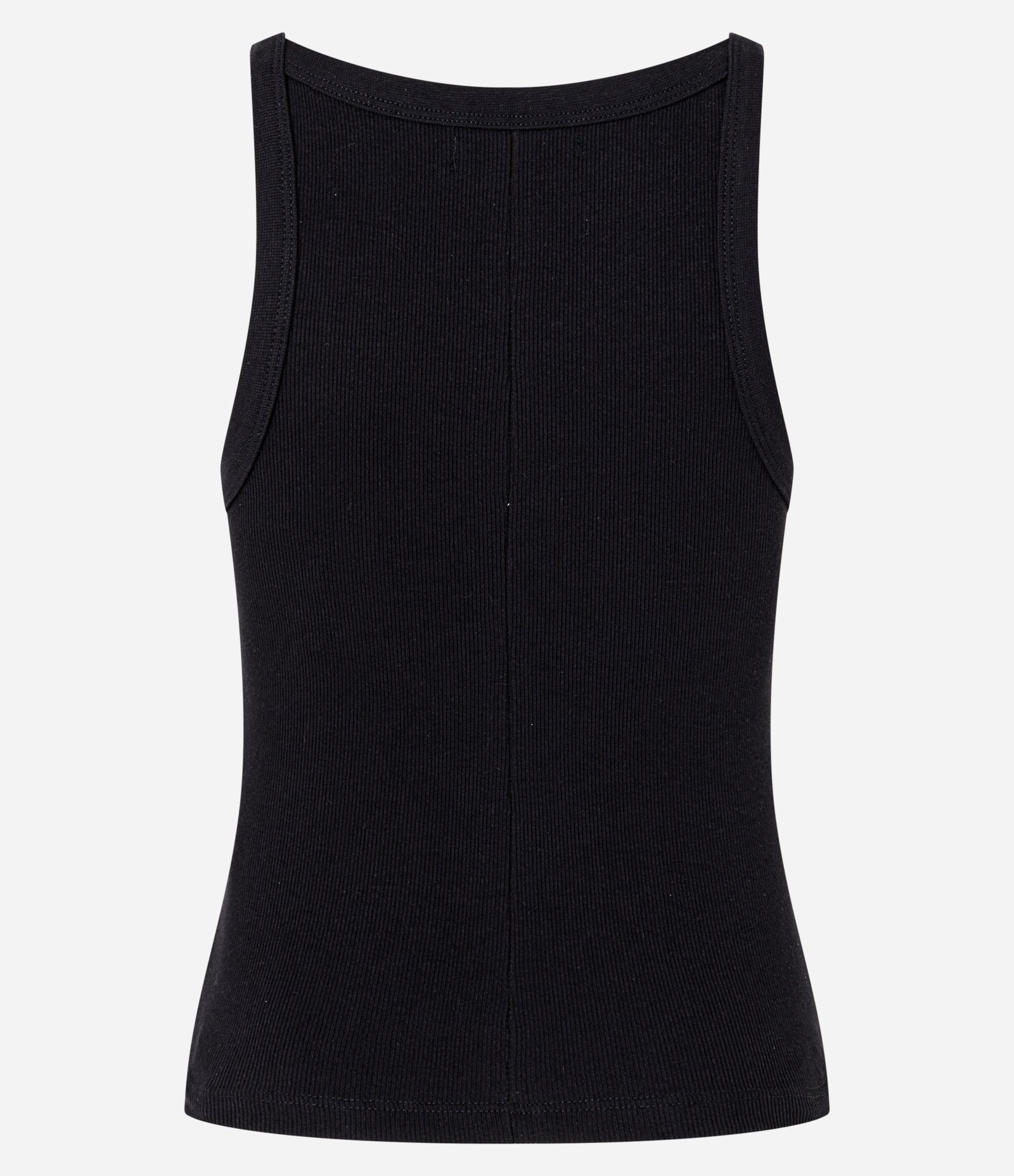 Blusa Canelada em Ribana com Gola Redonda Preto 7