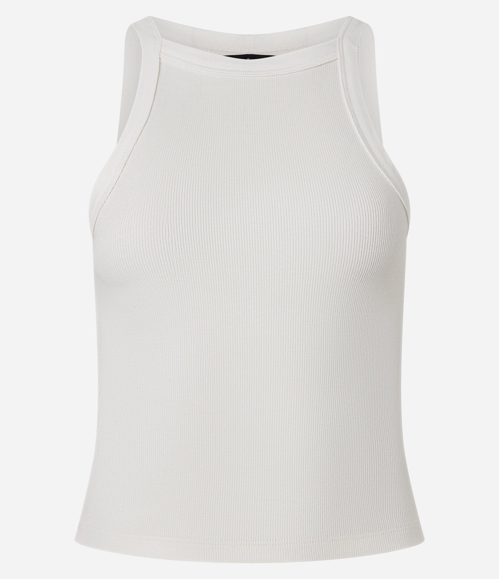 Blusa Canelada em Ribana com Gola Redonda Branco 7