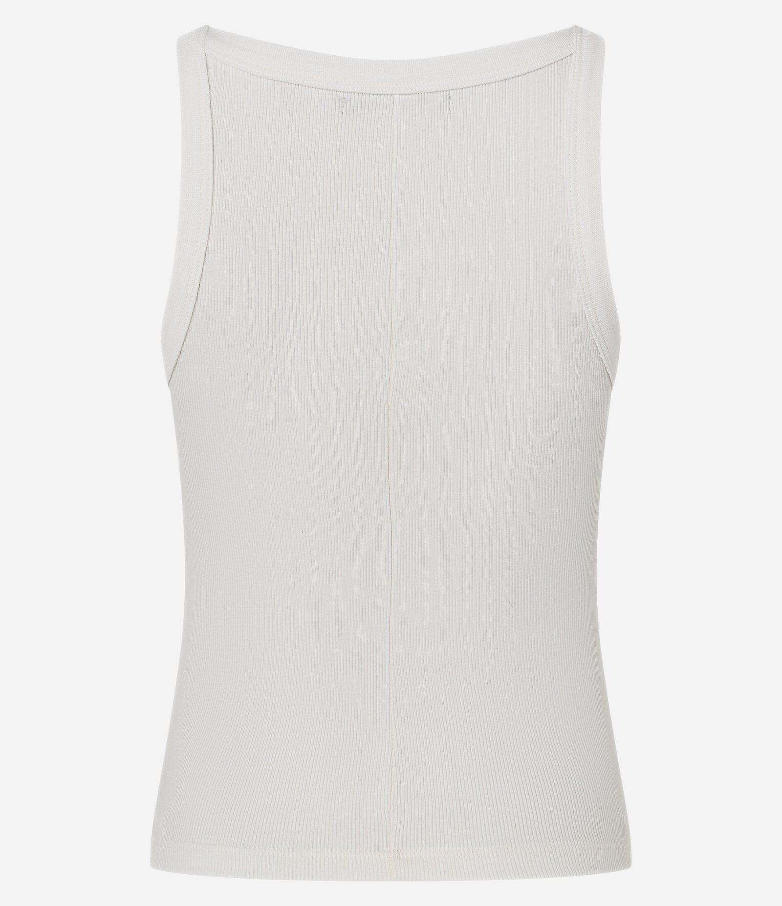 Blusa Canelada em Ribana com Gola Redonda Branco 9