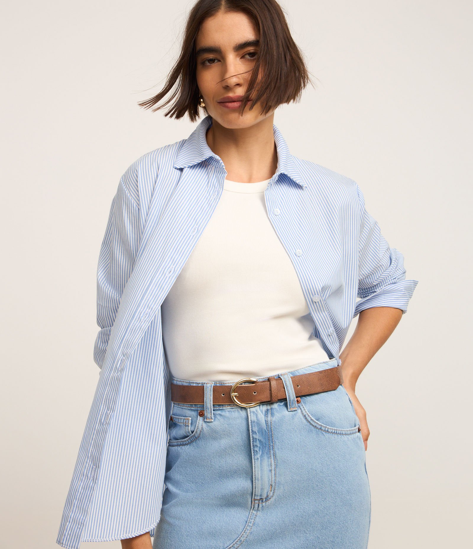 Blusa Canelada em Ribana com Gola Redonda Branco 2