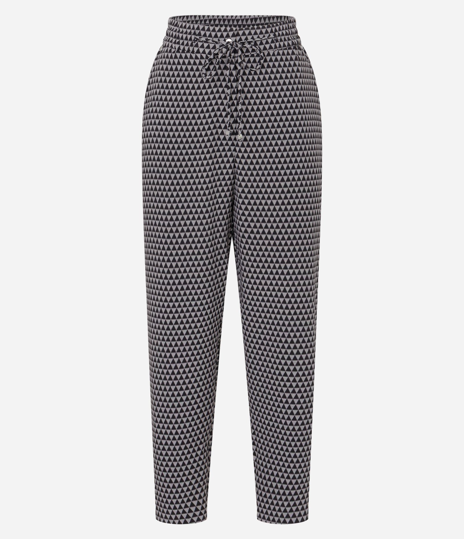 Calça em Crepe com Estampa Geométrica Cinza 5