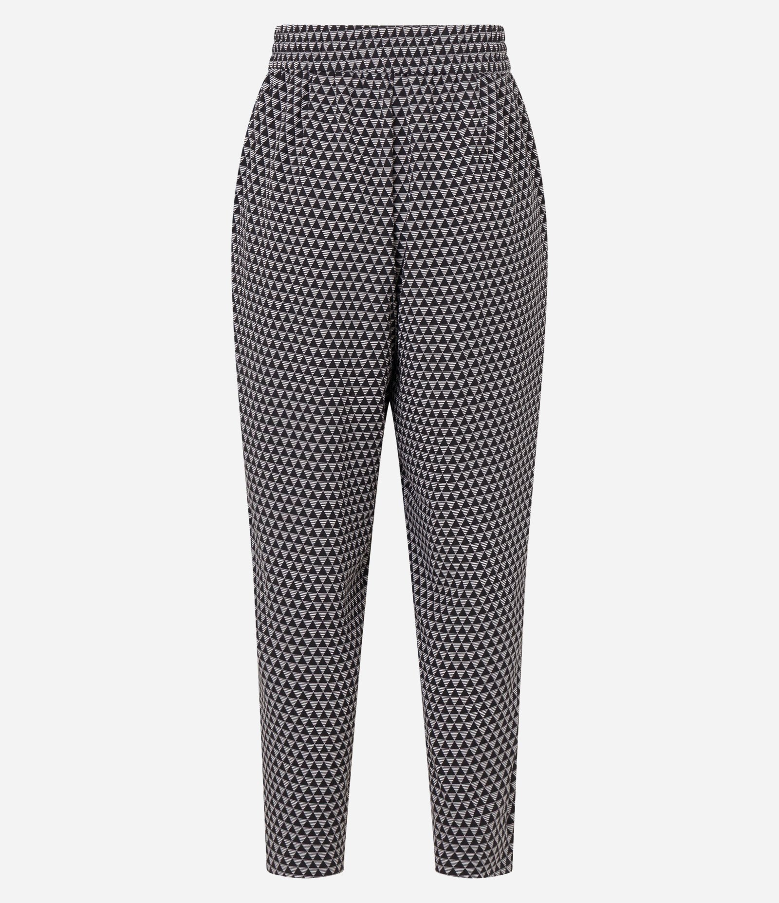 Calça em Crepe com Estampa Geométrica Cinza 6