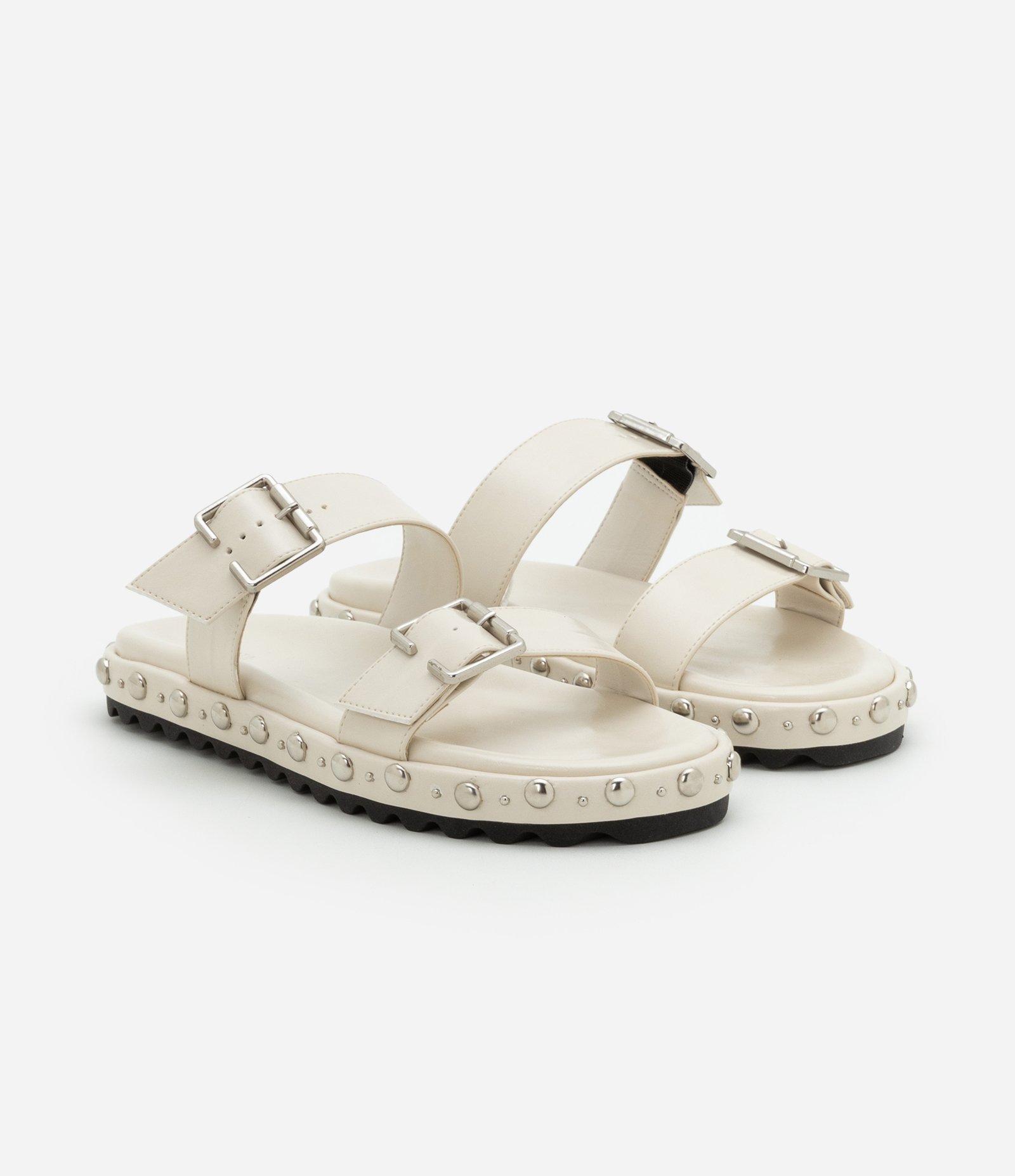Rasteira com Fivela Dupla e Rebites na Sola Off White 2